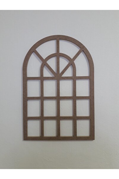 AHİ HAYAL ATÖLYESİ Hint Pencere 44x30cm Ham Mdf
