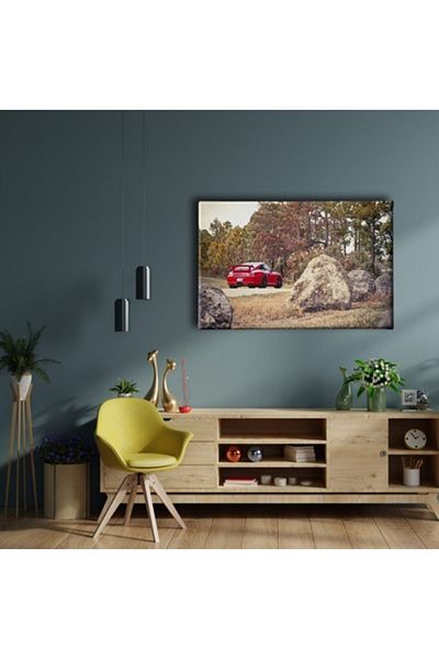 Desenlio Κόκκινος πίνακας σε καμβά Porsche