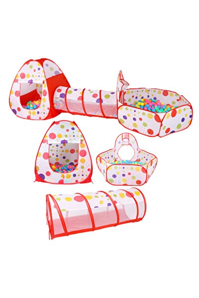 MJ TOYS Çocuk Oyun Çadırı, 3'ü Bir Arada, Top Havuzu, Oyun Çadırı, Oyun Tüneli - Top Havuzlu Oyun Çadırı