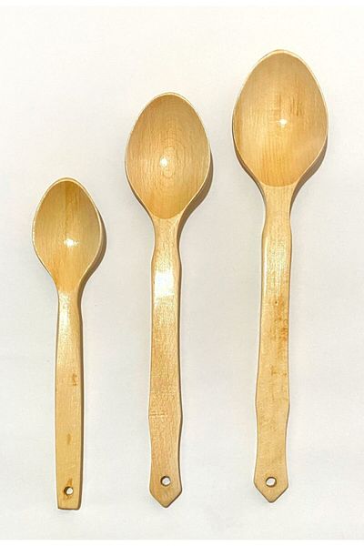 Kitchen Mania 3-Piece Luxury Glossy Beech Varnished Wooden Spoon Board