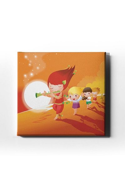 Desenlio Boy Playing Cavalry Canvas Painting