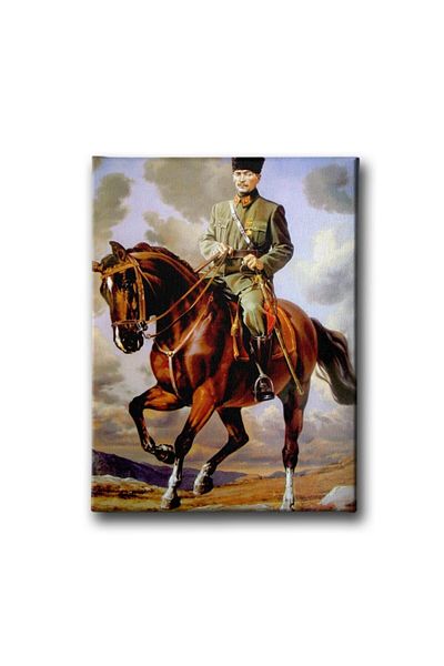 Desenlio Ататюрк на кон, картина на платно
