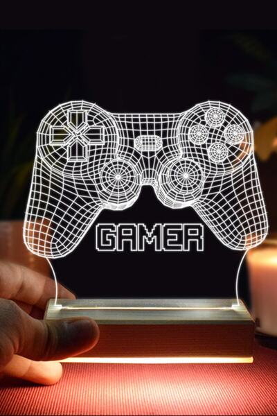 hediyemen Oyun Kolu Tasarımlı Gamer 3d Led Lamba