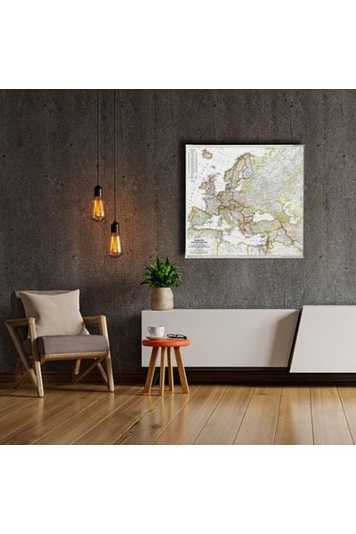 Desenlio World Map Canvas Painting