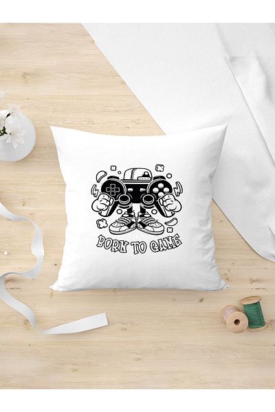 Panorama Ajans Born To Game Special Game Console Design Pillow Case for Game Lovers