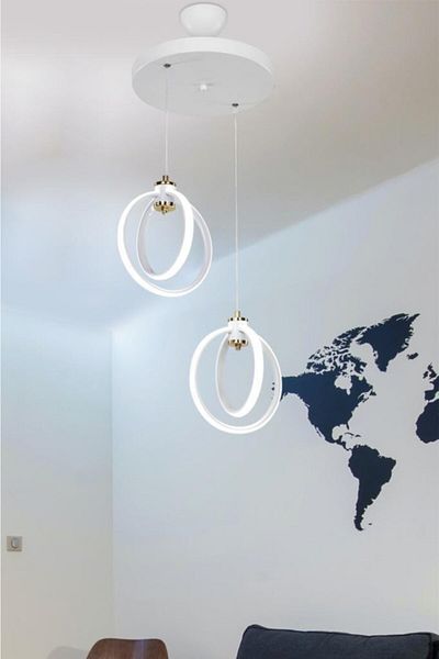 MANO Loretta Double Led Chandelier - White