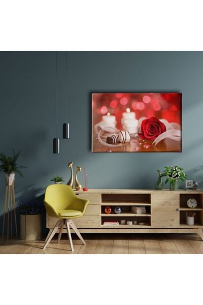 Desenlio Love - Red Rose Canvas Print