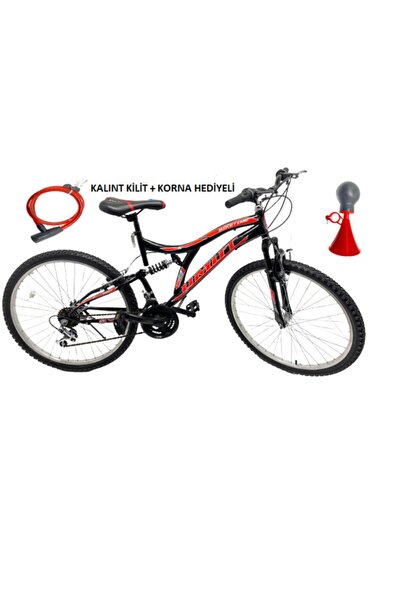 UMUT BİSİKLET Kırmızı 24 Jant Umut Çift Amortisörlü Bisiklet