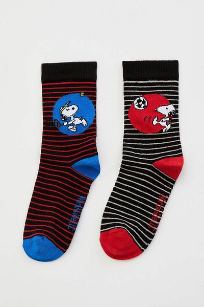 DeFacto Комплект от 2 дълги чорапи с лиценз за момчета Snoopy