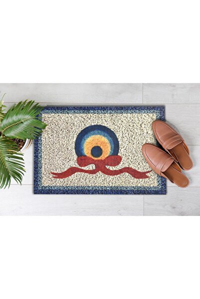 Evsebu Pienso Home Evil Eye Beaded Decorative Door Mat