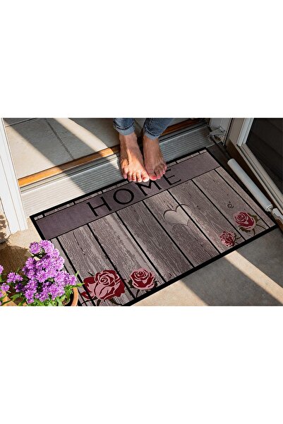 Evsebu Pienso Home Home Gri Parke Dekoratif Kapı Önü Paspası