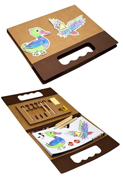 Genel Markalar Taşınabilir Yapışkanlı Sticky Boyama Kitabı Seti