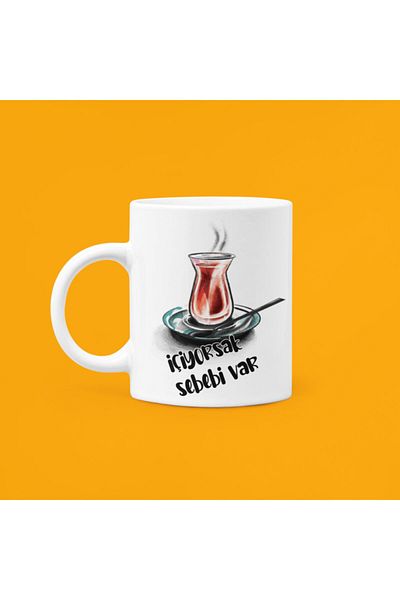 UUR STORE If We Drink, There's a Reason Mood Printed Porcelain Mug 330ml