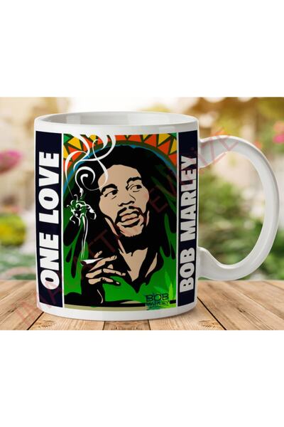 ART HEDİYE كوب بوب مارلي ون لوف مطبوع على الجانبين