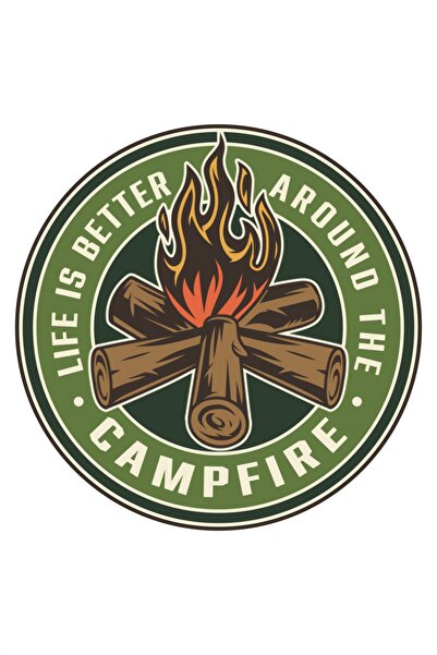 Quart Aksesuar Adventure Camping Fire Fire Offroad Sticker 10 X 10 cm
