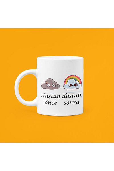 UUR STORE Before and After Shower Mood Printed Porcelain Mug 330ml