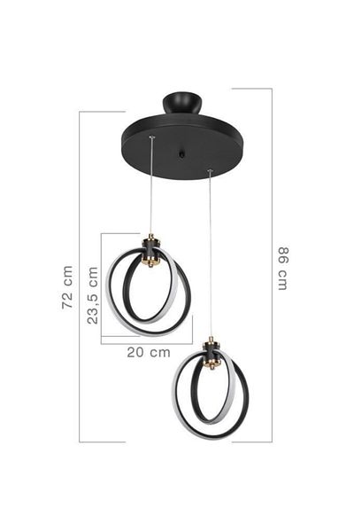 MANO Loretta Black Led Chandelier Set of Two