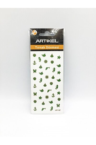 Artikel Yeşil Deniz Temalı Metalik Tırnak Sticker