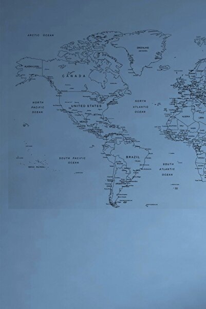 Buffer Dünya Haritası Duvar Stickerı (110 x 56 cm)