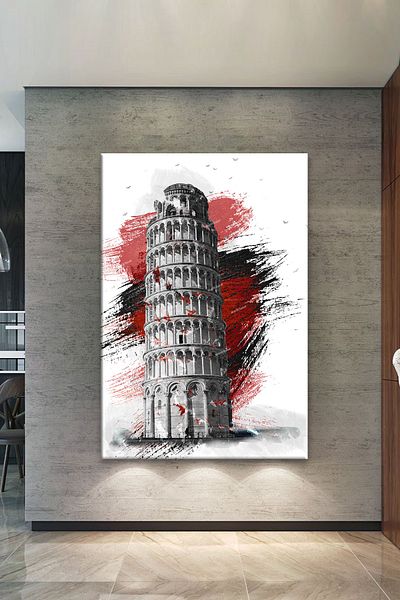 Morfil Sanat Atölyesi Διακοσμητικός πίνακας σε καμβά Πύργος της Πίζας