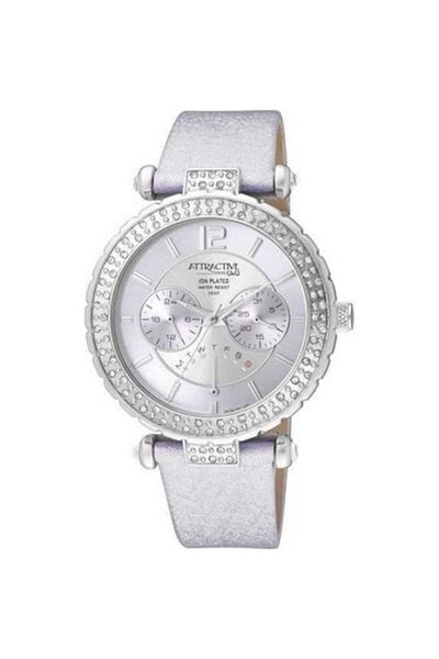Q&Q Attractive Women's Lilac Color Function Stone Wrist Watch