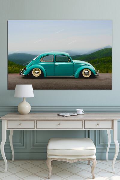 Morfil Sanat Atölyesi Vosvos mint zelena vintage dekorativna slika na platnu