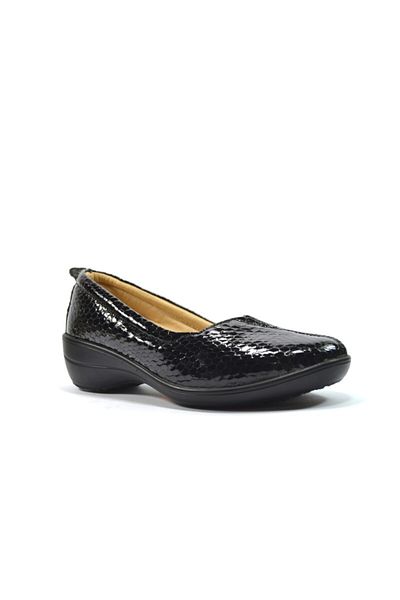 Dr.Comfort Dr. Comfort 3100 Piele autentică Piele lacuită Negru Ortopedic Femei Mother Candy Pantofi Mărime Mare