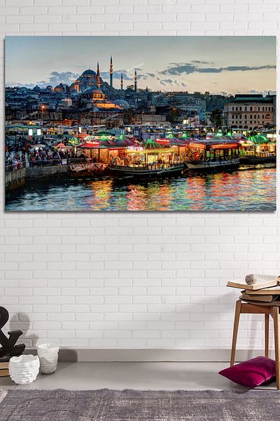 Morfil Sanat Atölyesi Εικόνα σε καμβά Ιστορικό Πόλης Διακοσμητικό Ηλιοβασίλεμα Ιστορικό Πόλης
