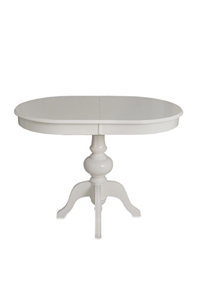 Meser Mobilya Pera Beyaz Açılır Mdf Baba Ayak Oval 70x105 Mutfak Masası