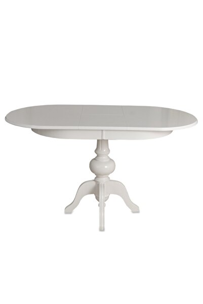 Meser Mobilya Pera Beyaz Açılır Mdf Baba Ayak Oval 70x105 Mutfak Masası