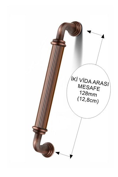 bablife 5 Pieces Melis Antique Copper 128mm Metal Luxury Drawer Cabinet Furniture Handles