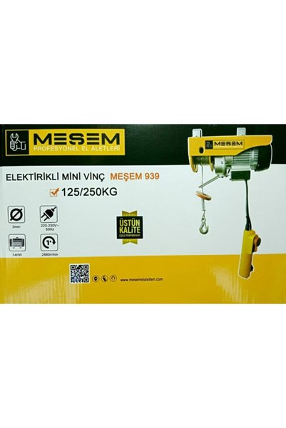 Meşem Elektrikli Mini Vinç 125/250 Kg 939