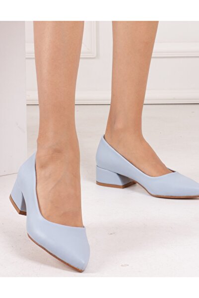 FORS SHOES Baby Blue Leather Heeled Shoes 3.5 Cm