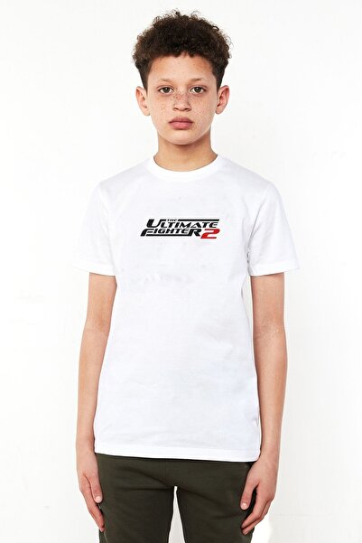QIVI Unisex dečija bela majica UFC Ultimate Fighting Championship Štampano