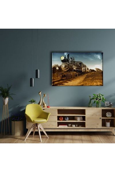 Desenlio Black Train Canvas Painting