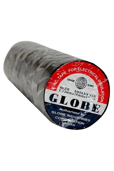 Globe Black Plastic Insulated Electrical Tape - Pack of 10