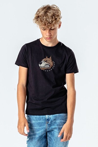 QIVI Unisex dečji crni pas pitbul terijer Štampano T-shirt