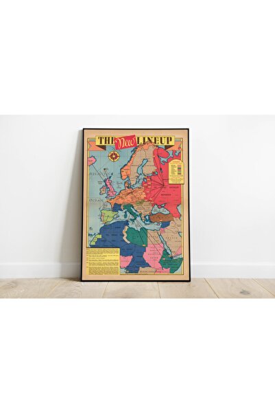 Pegziz 2. Dünya Savaşı Avrupa Haritası Sanatsal Duvar Dekorasyon Poster 60x90cm.