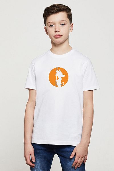 QIVI Tricou alb unisex cu imprimeu Dragon Ball pentru copii