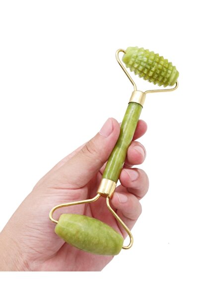 Fulia Yeşim Taşı Tırtıklı Roller Doğal Taş Masaj Aleti Jade Roller