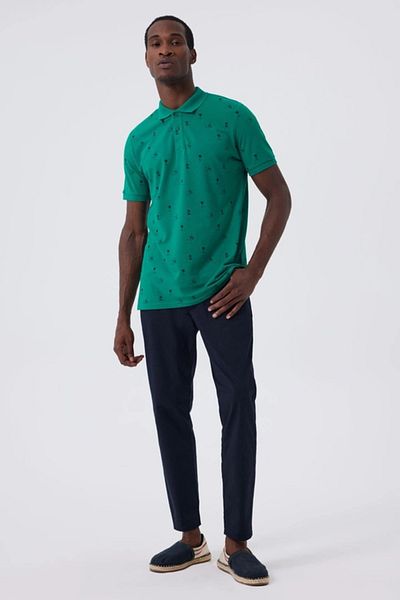 Lee Cooper Polo Neck Green Men's T-shirt 232 Lcm242010 Palm Vibrant Green