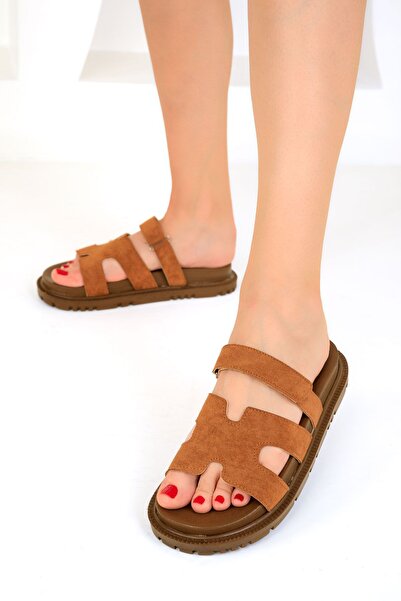 SOHO Tan Suede Women's Slippers - Model 19290