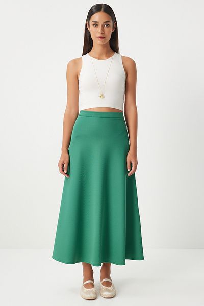 Happiness İstanbul Green A-line Loose Women's Skirt - TO00148
