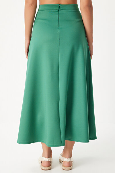 Happiness İstanbul Fusta de damă largi în linie A verde - TO00148