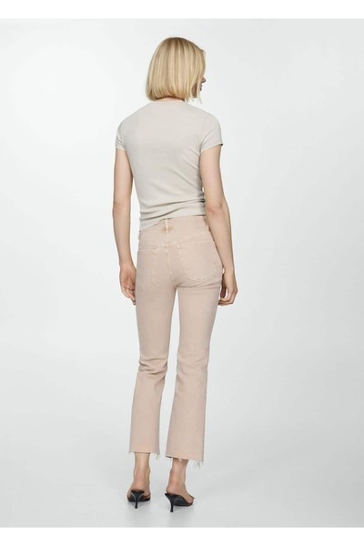MANGO Woman Sienna Flare Crop Jean Pantolon