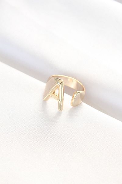 Moka Shopin Gold Colored Adjustable Letter Ring
