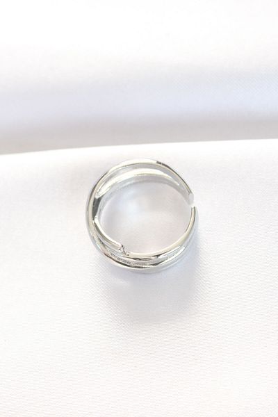 Moka Shopin Silver Color Adjustable Thick Ring