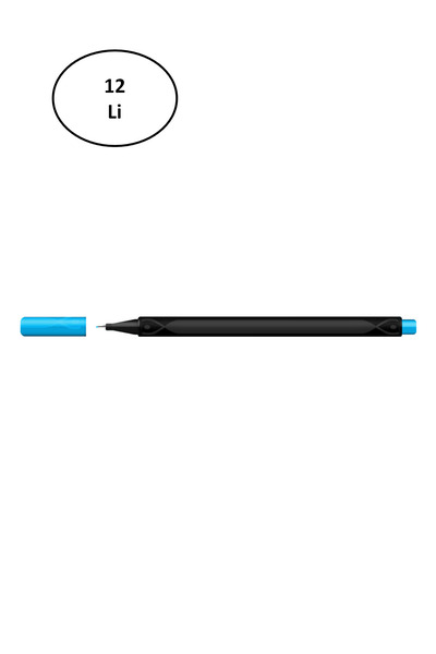 Gıpta قلم Fineliner 0.4 مم صندوق كرتوني مثلث أزرق فاتح 12 قطعة
