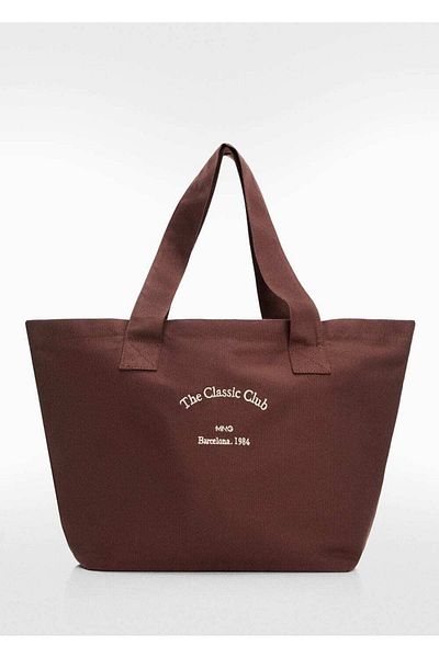 MANGO Woman Bavlněná taška - styl Shopper