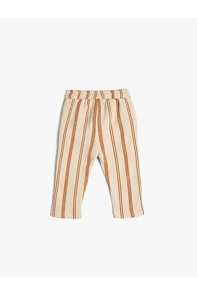 Koton 4SMB40083TK Koton Baby Boy Tracksuit Bottom ECRU STRIPED